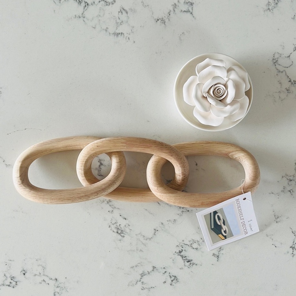 Target Bullseye’s Wood Chain Bookshelf Decor
